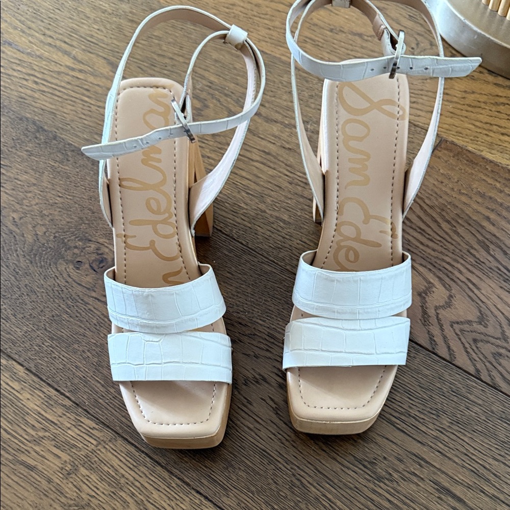Sam Edelman Cream and White Heeled Sandals